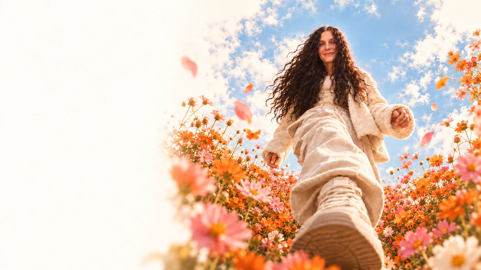 Portrait of Petra in a field of flowers